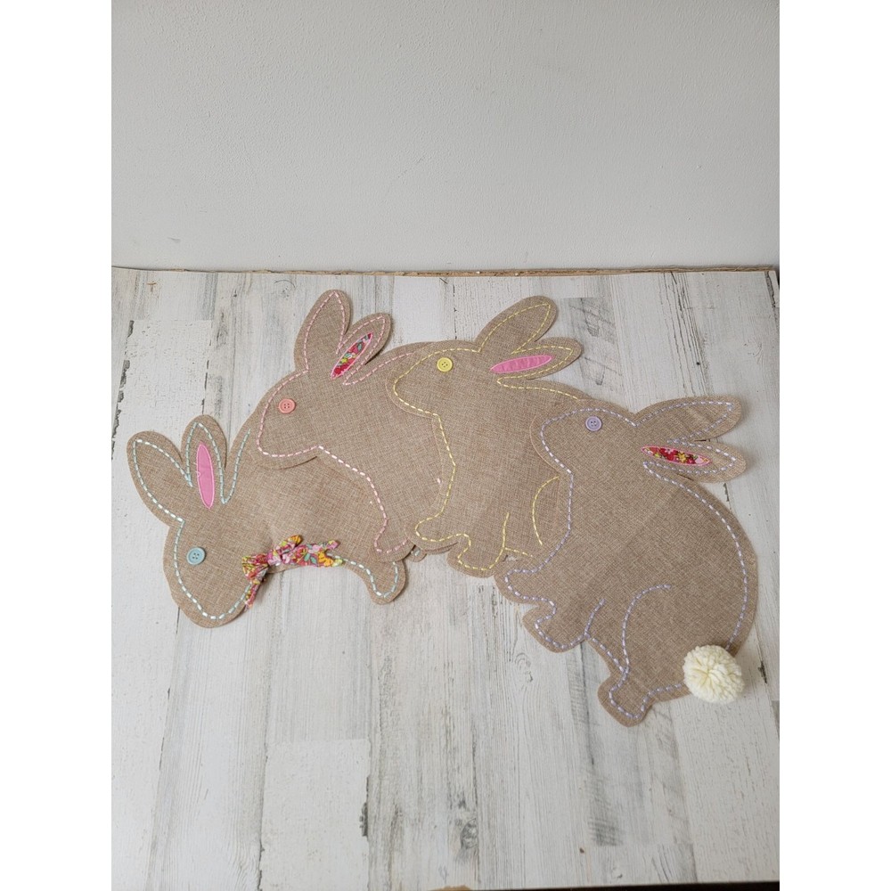 Easter Bunny Banner table runner home decor fabric