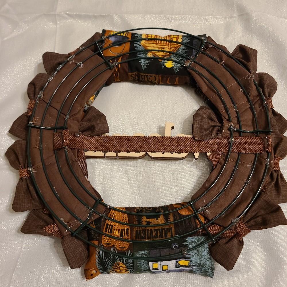 Rustic Camping Wreath 1'X1' Handmade onto a Wire Frame