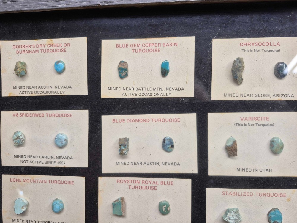 SOUTHWESTERN TURQUOISE DISPLAY PLAQUE 20 STONES