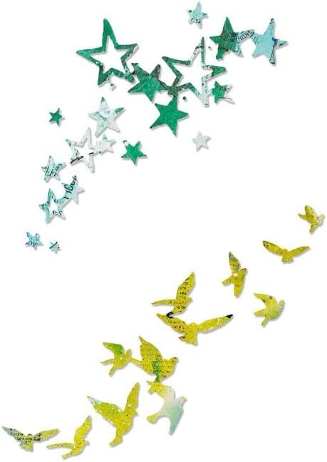 Sizzix Thinlits Birds Stars Pete Hughes Cutting Dies 662673 NEW