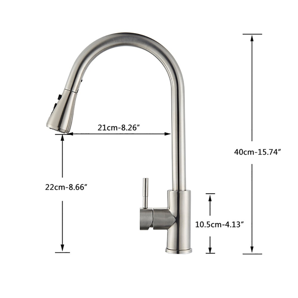 Kitchen Faucet with Pull Down Sprayer High Arc Single Handle Spring Kitchen Sink