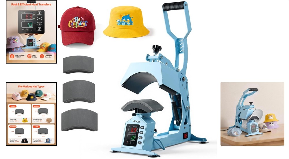 Compact Hat Heat Press for Multi-Material Projects: Reliable, Fast & Lightweight