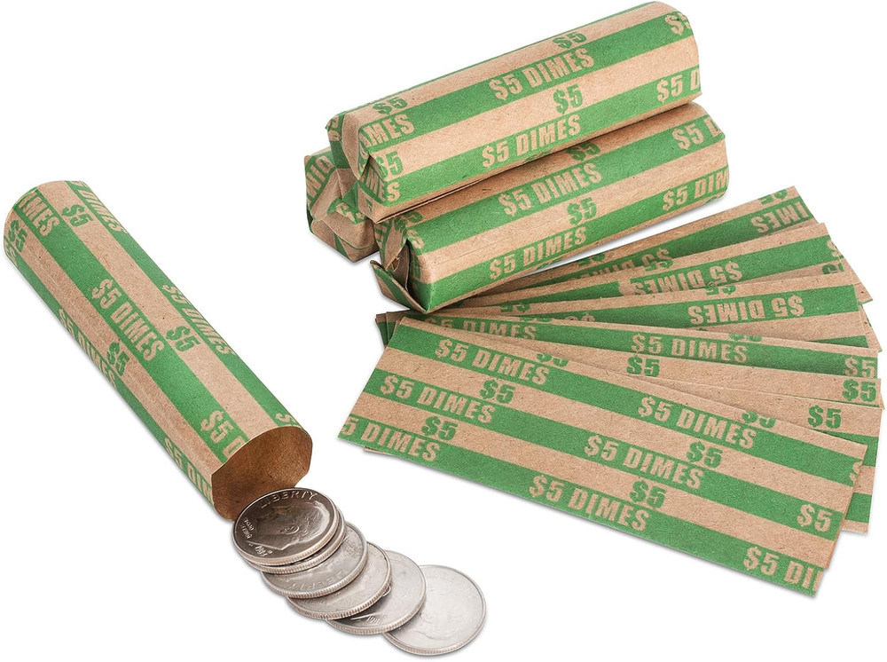 Dime Coin Wrappers Dimes Only Flat Dime Rolls 110 PCS
