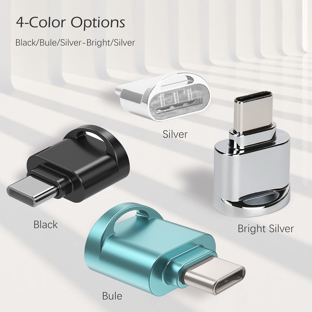 USB C Micro SD Card Reader for Android Phone, Camera, Laptop 3 IN 1, Black
