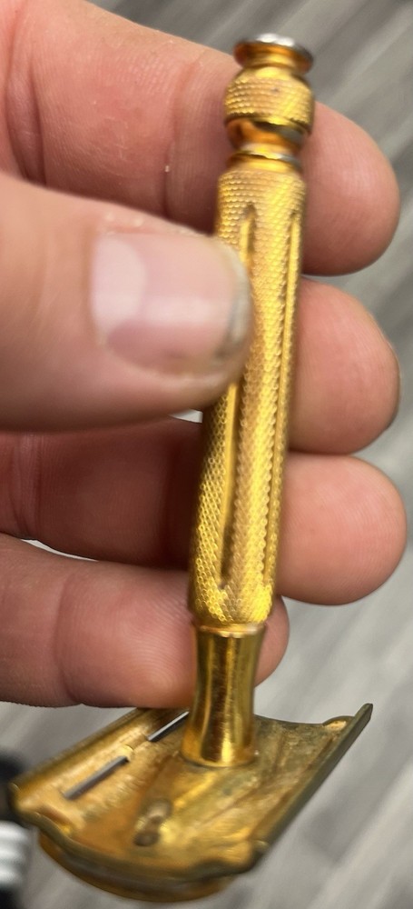 Vintage Gold Gillette Tech Razor With Box