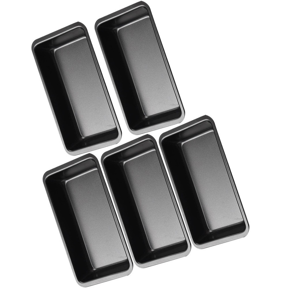 5 Pcs Carbon Steel Non Stick Rectangular Baking Pan Oven Toast Box 6 Inches