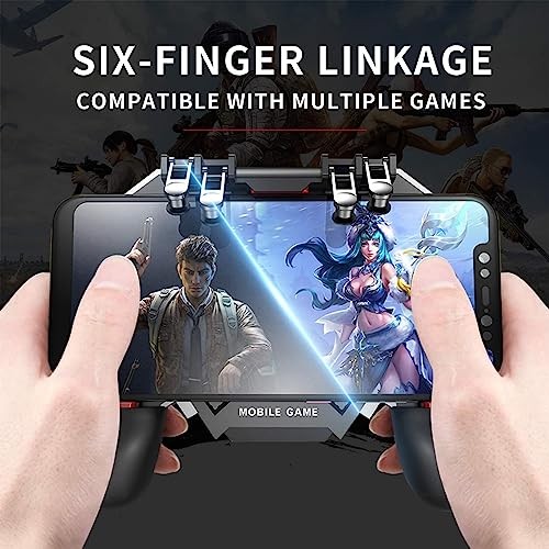 for Mobile Game Controller, [Upgrade] Phone Controller Gamepad with 6 Black