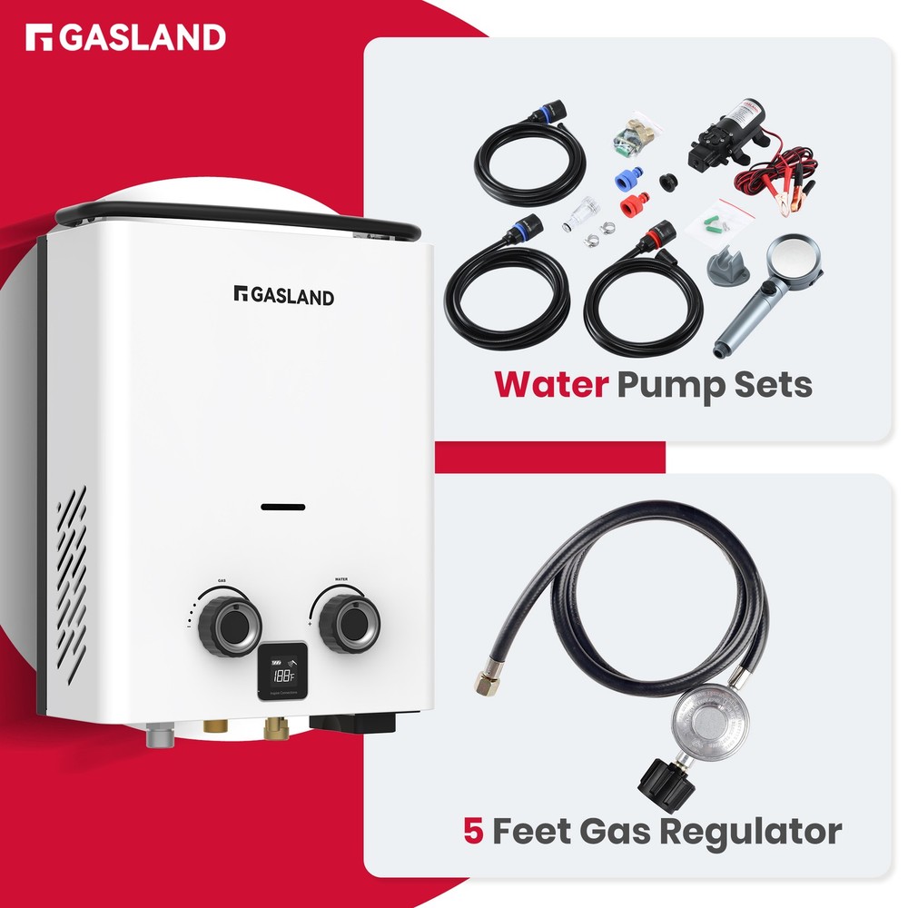 GASLAND G5 Portable Outdoor Propane Water Heater 5L Compact for Camping Off Grid