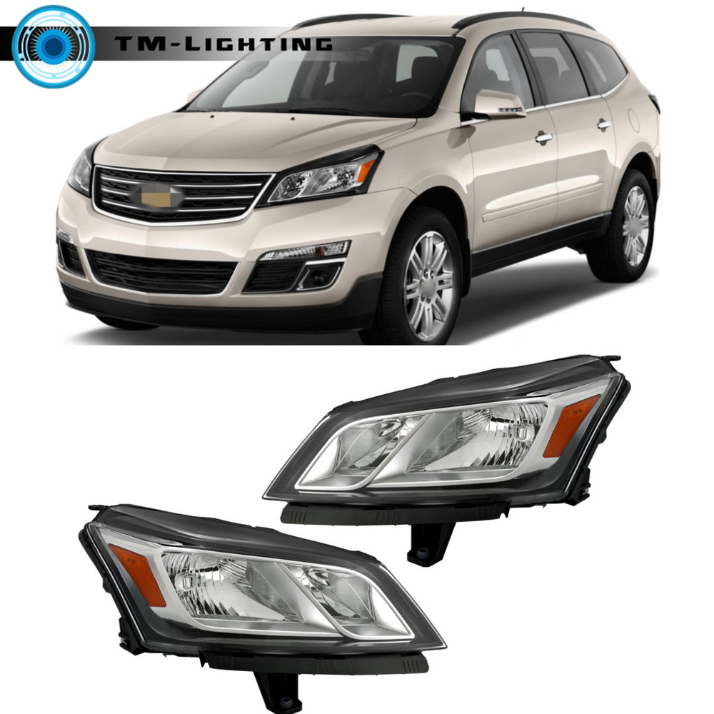 For Chevy Traverse 2013 14 15 16 17 Left&Right Side Headlights Halogen Chrome