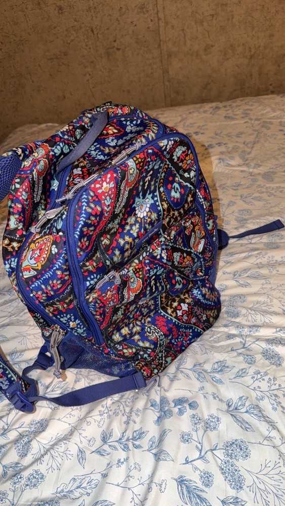 Vera Bradley Backpack Blue Multicolor Canvas Adjustable Straps
