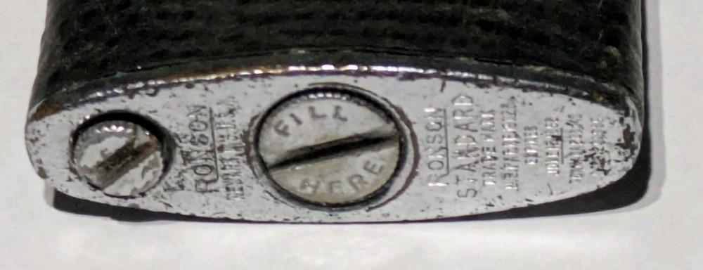 Ronson Standard Automatic Textured Black Leather Lighter