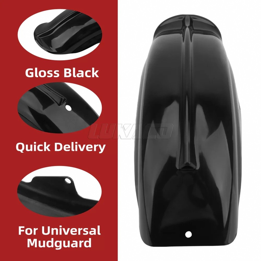 Generic Black Short Rear Motorcycle Fender - ABS Plastic