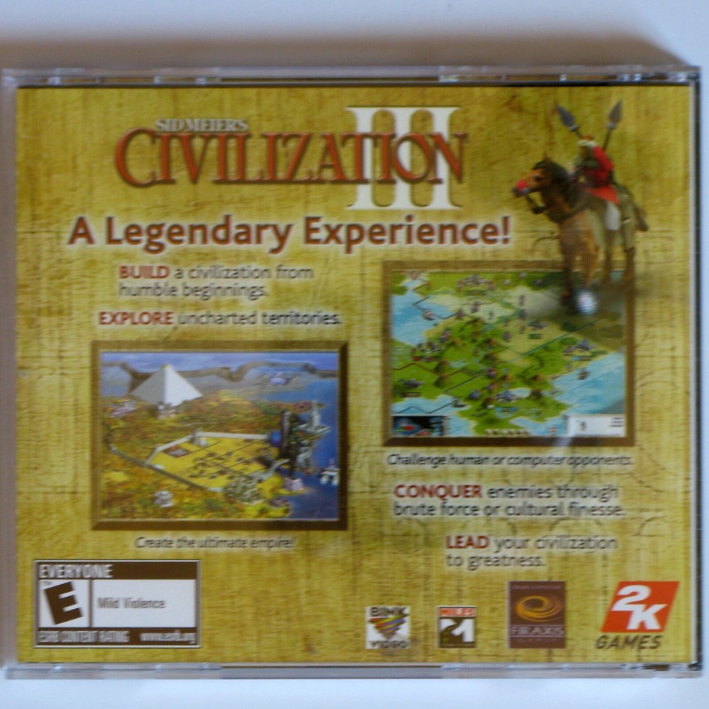 Sid Meier's Civilization III (PC, 2005) CDROM Only, TESTED in Windows 10