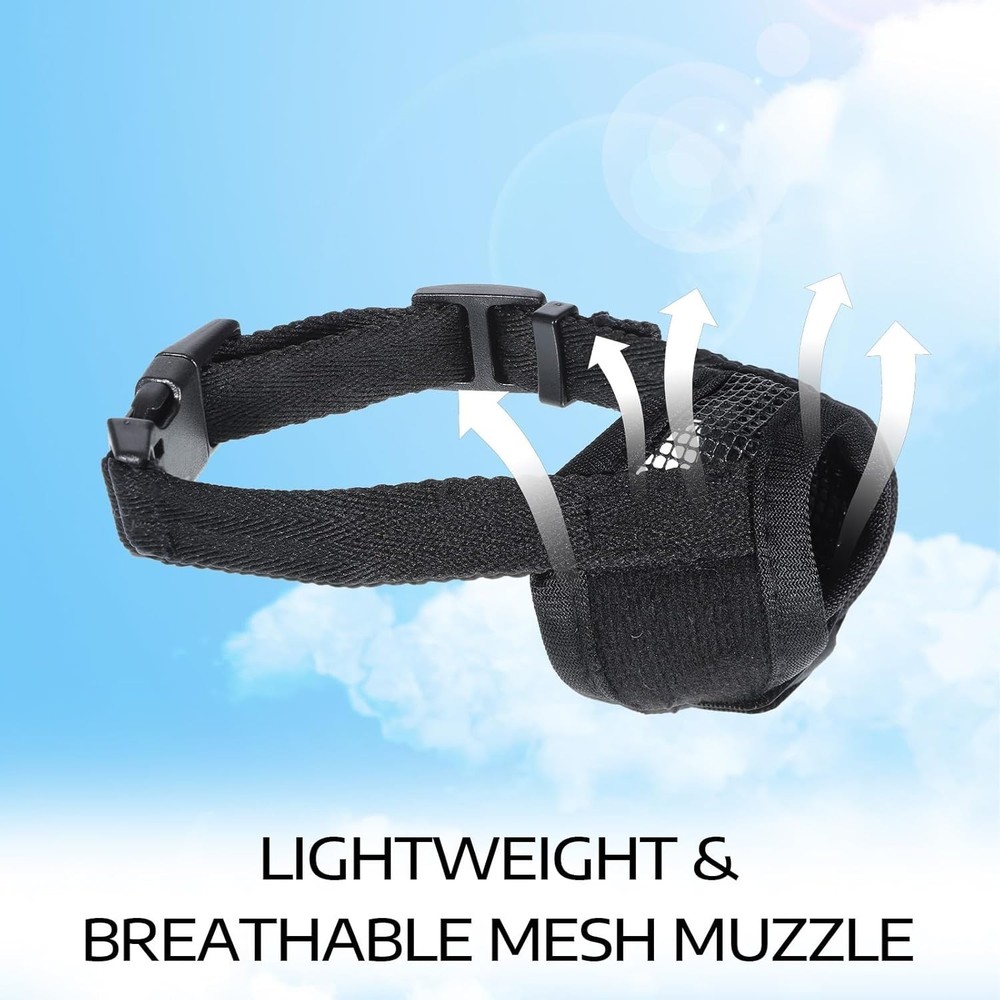 Mesh Muzzle Soft Mesh Muzzles Soft Covered Mouth Guard with Adjustable Strap fo