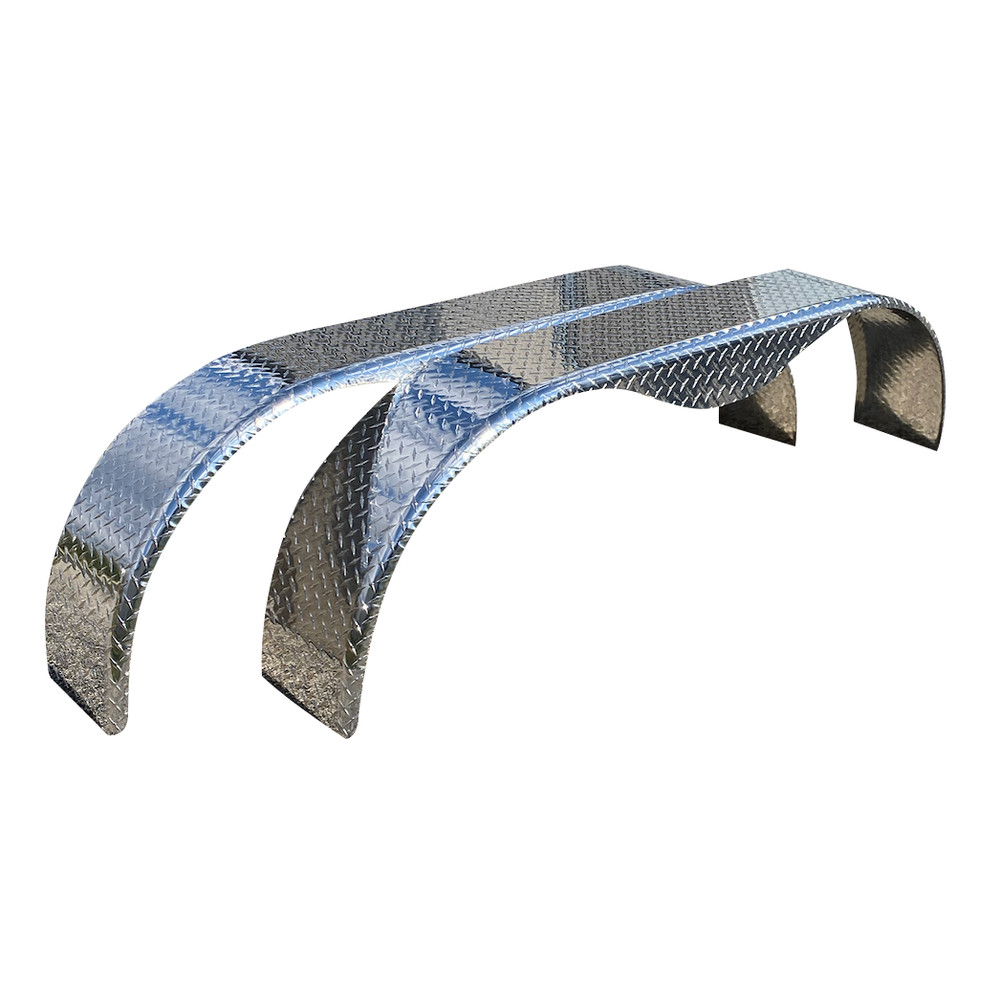 2-Pack Aluminum Tandem Diamond Plate Teardrop Trailer Fender 10" X 72" X 20"