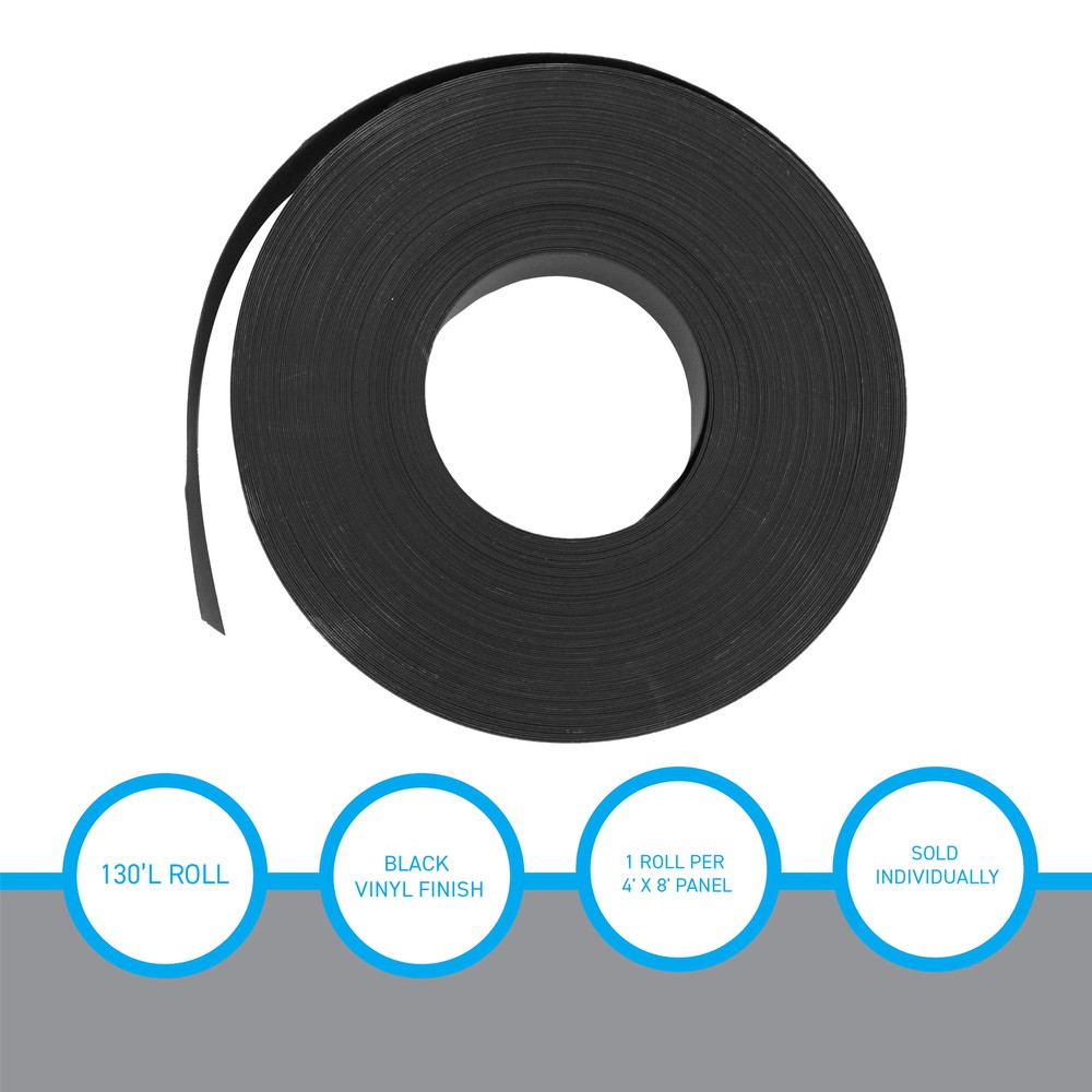 SSWBasics Slatwall Inserts Black Vinyl (130’L Roll)