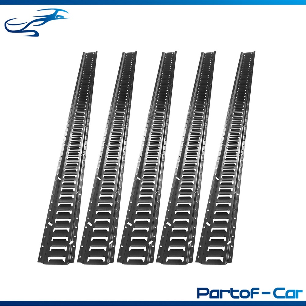Black 5 Pack 96" E Track Rail Sections For Large Trailers And Vans Tie Down
