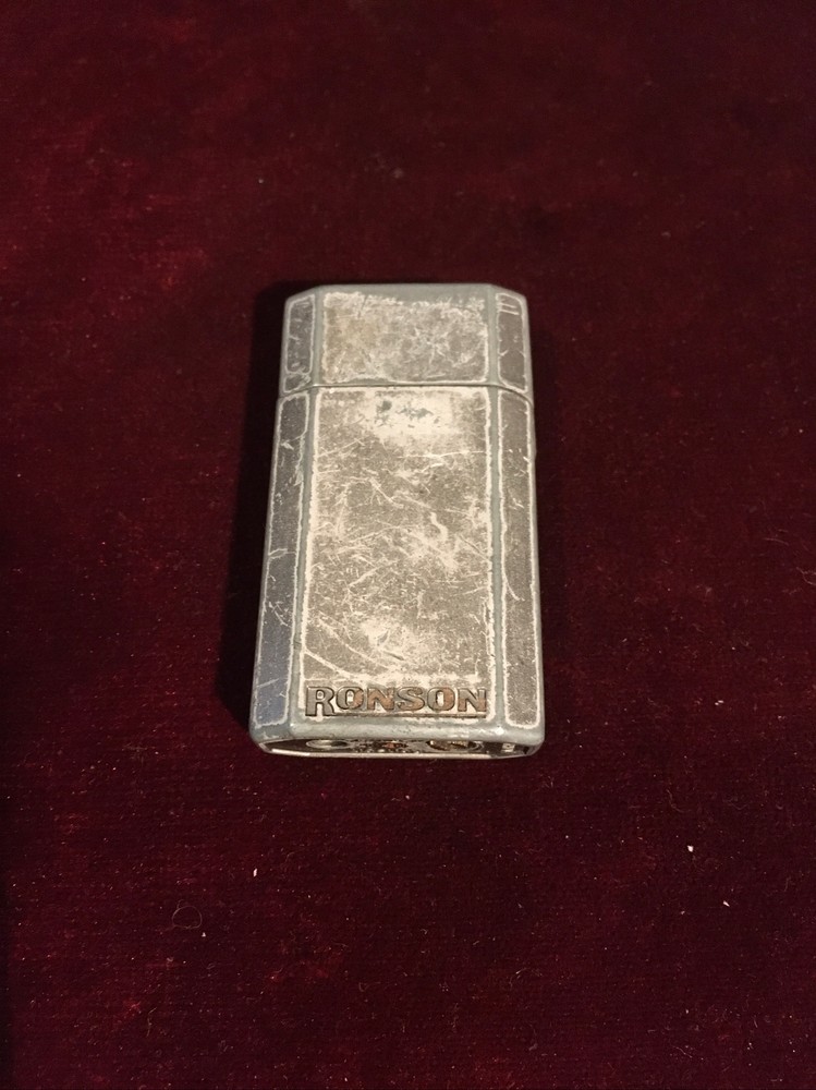 Vintage Ronson Jet Lite Butane Lighter Refillable Silver Tone