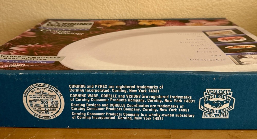 Corning Ware Calypso Embossed Oval Platter