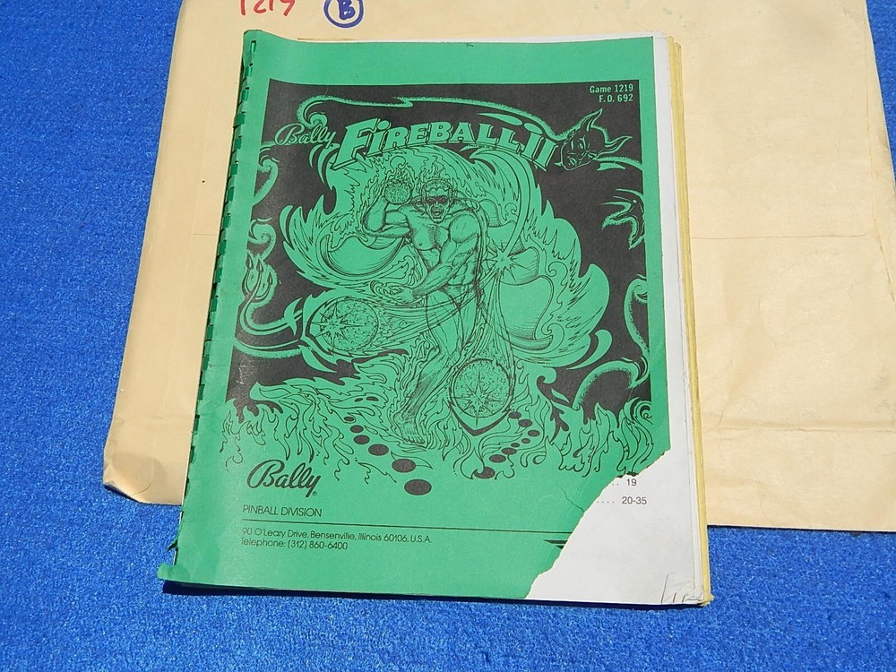 1981 Bally FIREBALL II user manual & schematics package
