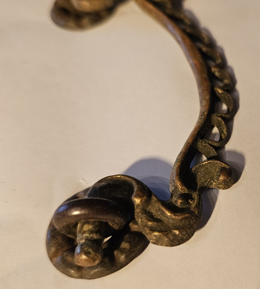 Vintage Brass Drawer Pull Bail Complete Set 3" Center