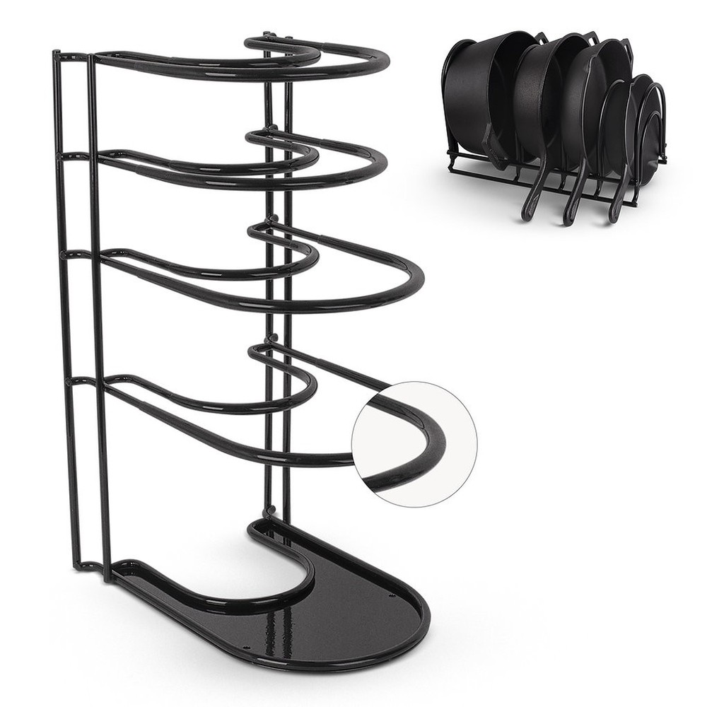 Cuisinel Heavy Duty Pan Organizer, 5 Tier Rack, Holds 50 LB - BLACK