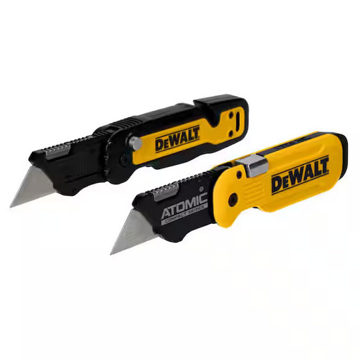 Folding Box Cutter (2-pack) Utility Pocket Knife Blade Work Push Button