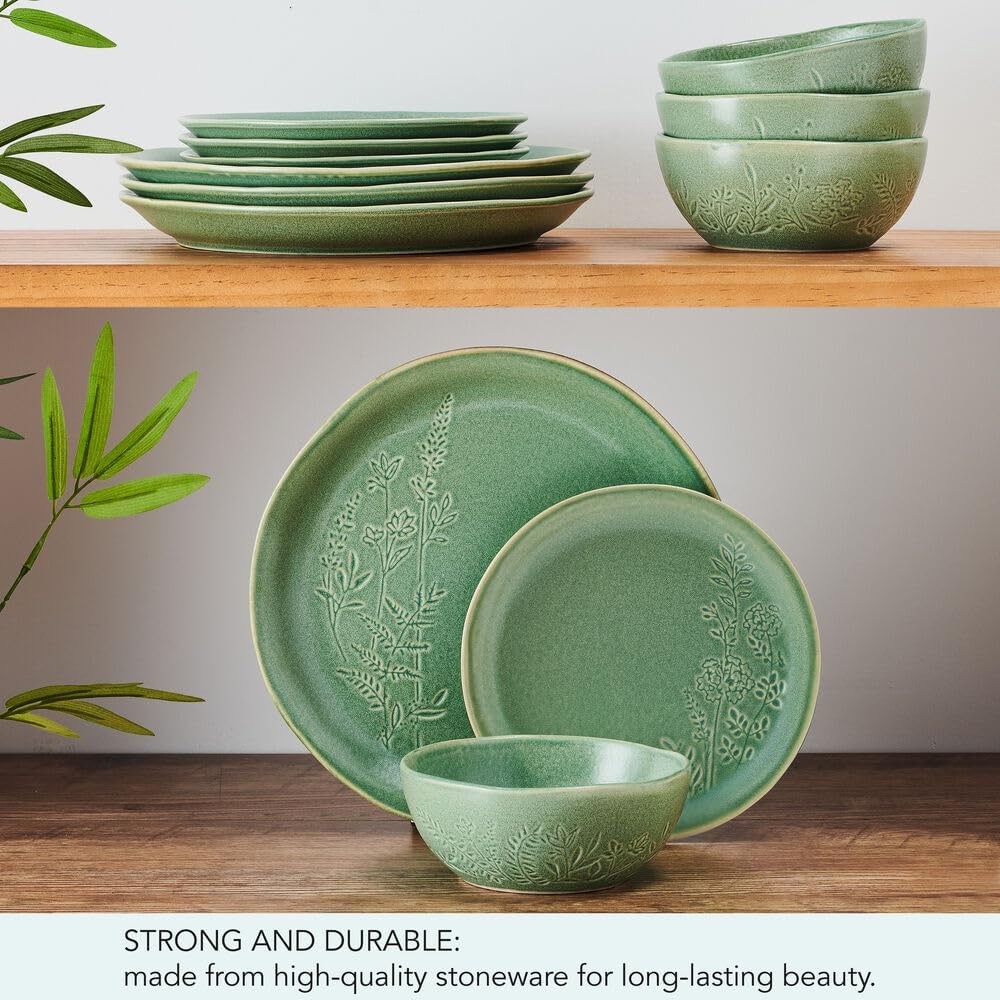 Carrie 12 Piece Dinnerware Set Service for 4 Green
