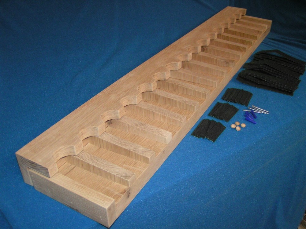 14 gun - wood closet gun rack with floor base- Solid Oak