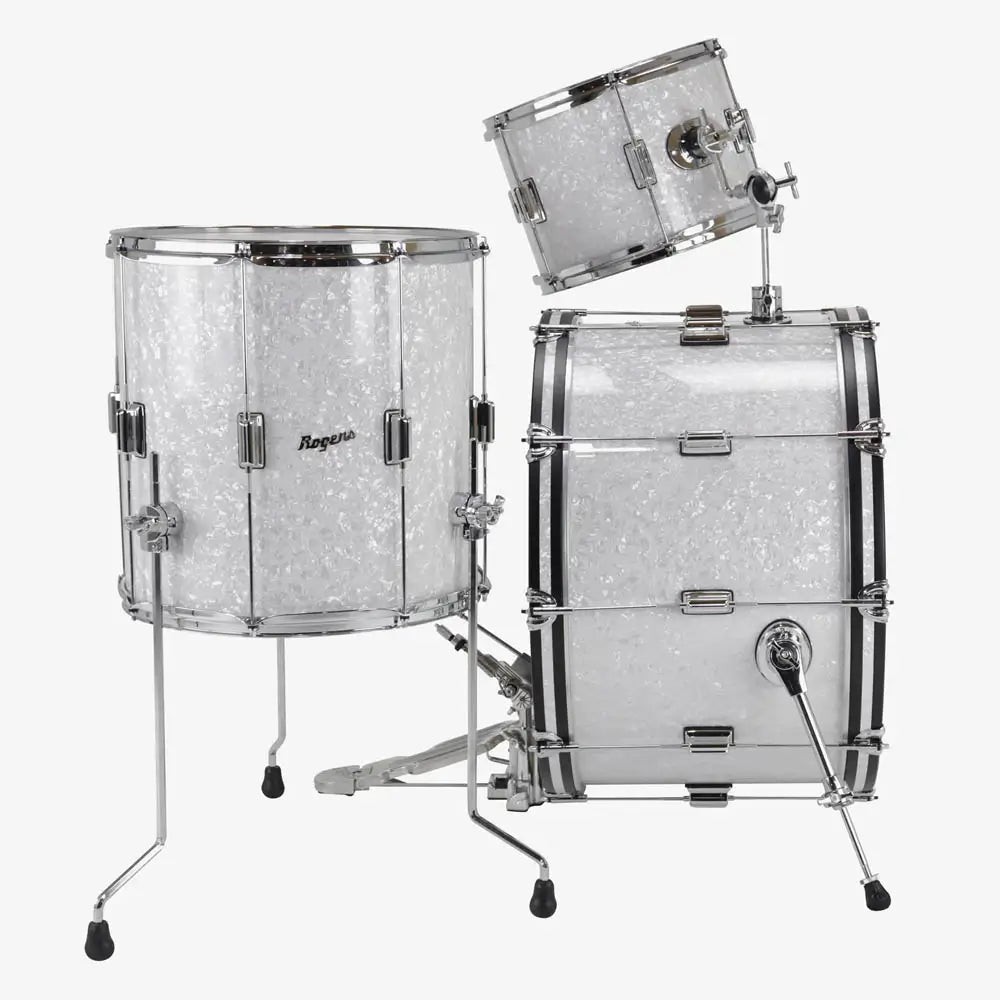 Rogers Tower 3pc Drum Set White Marine Pearl