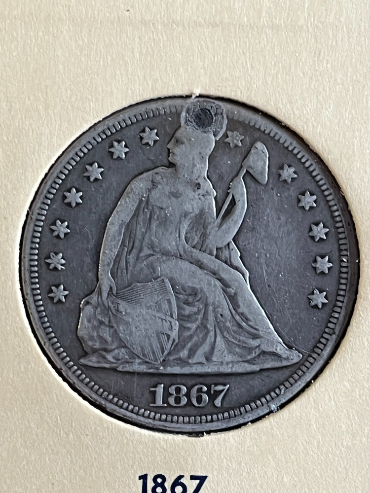 1867 Seated Dollar