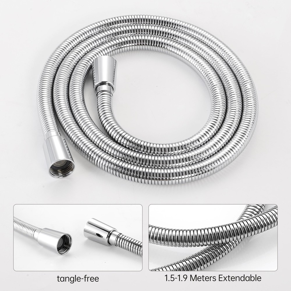 Shower Slide Bar with Five Function Massaging Hand Shower Head Adjustable Pol...