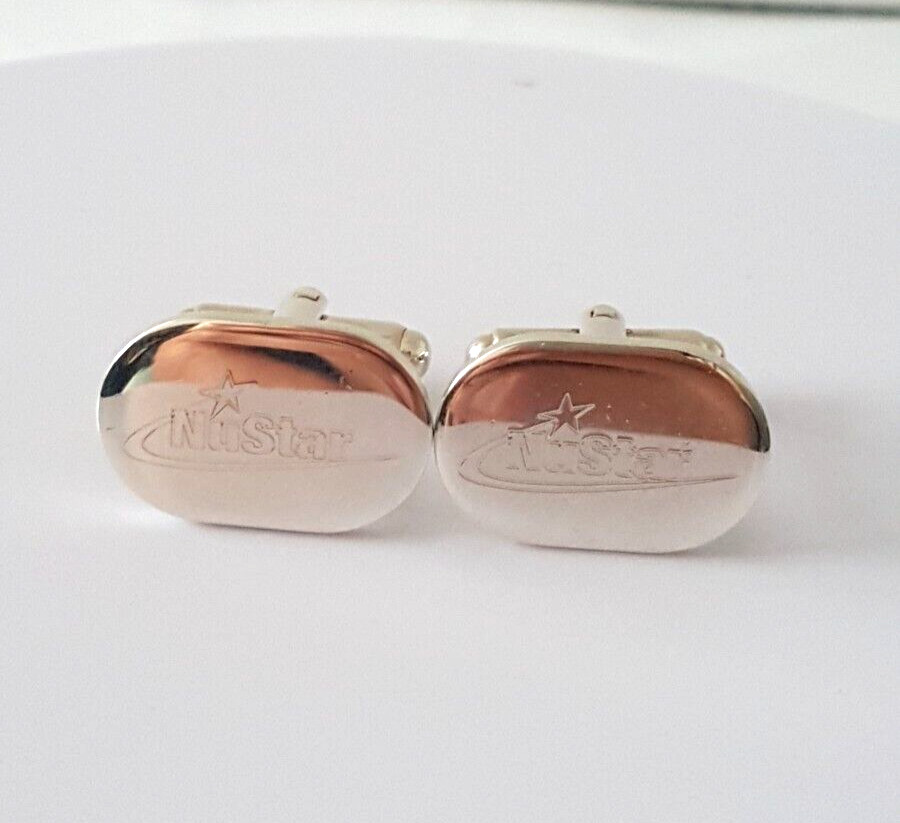 Fabulous Sparkling Solid Nustar Cufflinks 925 Solid Silver 12.80grams #20649