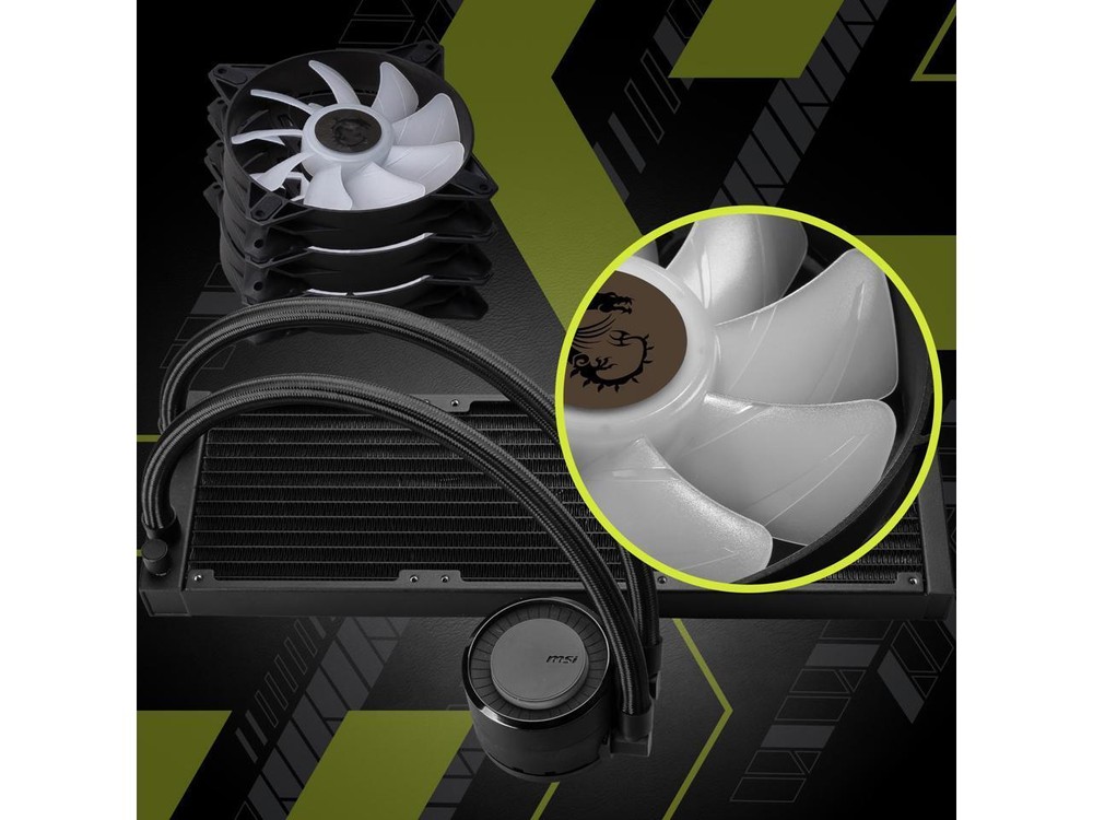 MSI MAG CoreLiquid E360 Black - AIO ARGB CPU Liquid Cooler - Rotating Cap Design