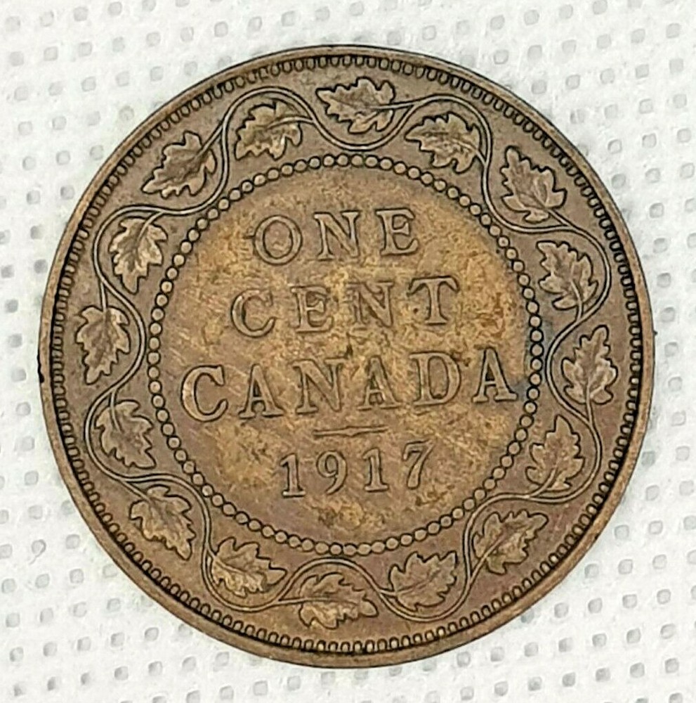 1917 Canada 1 One Cent Coin - KM #21 - Fine  -  #  22584