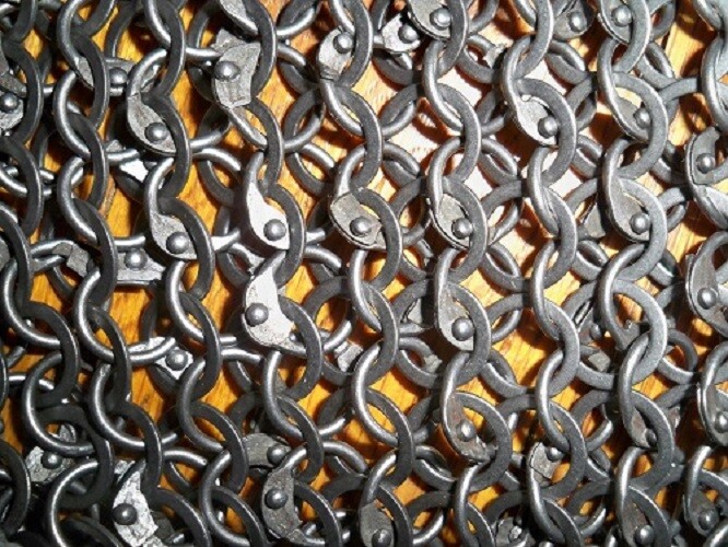 New Round Riveted With Flat Washer Chain mail shirt 9 mm Medium Size Half sleeve