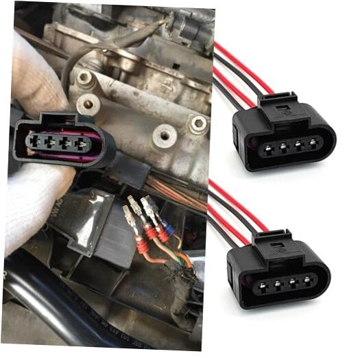 2PCS Ignition Coil Female Connector Plug Harness Pigtail, Auto Waterproof
