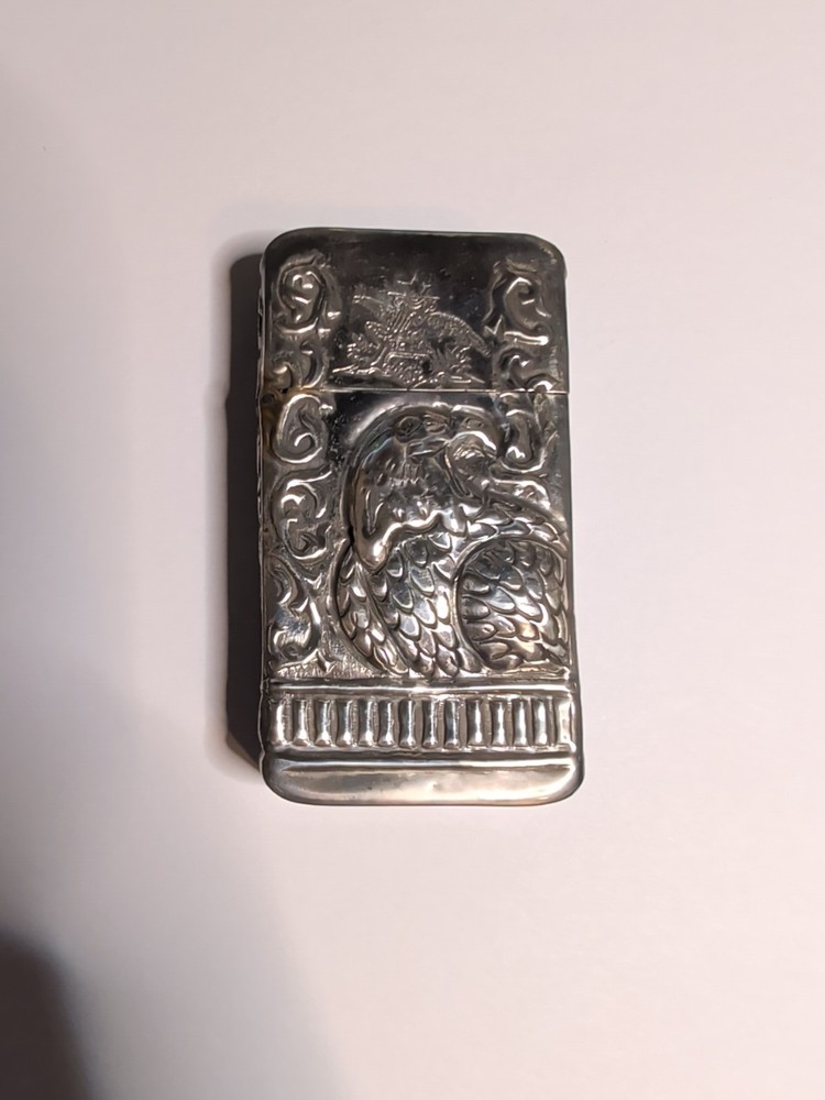 Anheuser-Busch Eagle Silver Match Safe with Original Box With Certificate. No 56