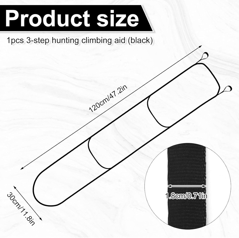 3 Step Hunting Climbing Aider, Portable Tree Steps Climbing Stick and Boat Webbi