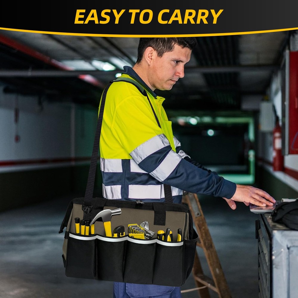NECKORY Tool Bag, Portable Tool Box Organizer Adjustable Shoulder Strap, Carr...