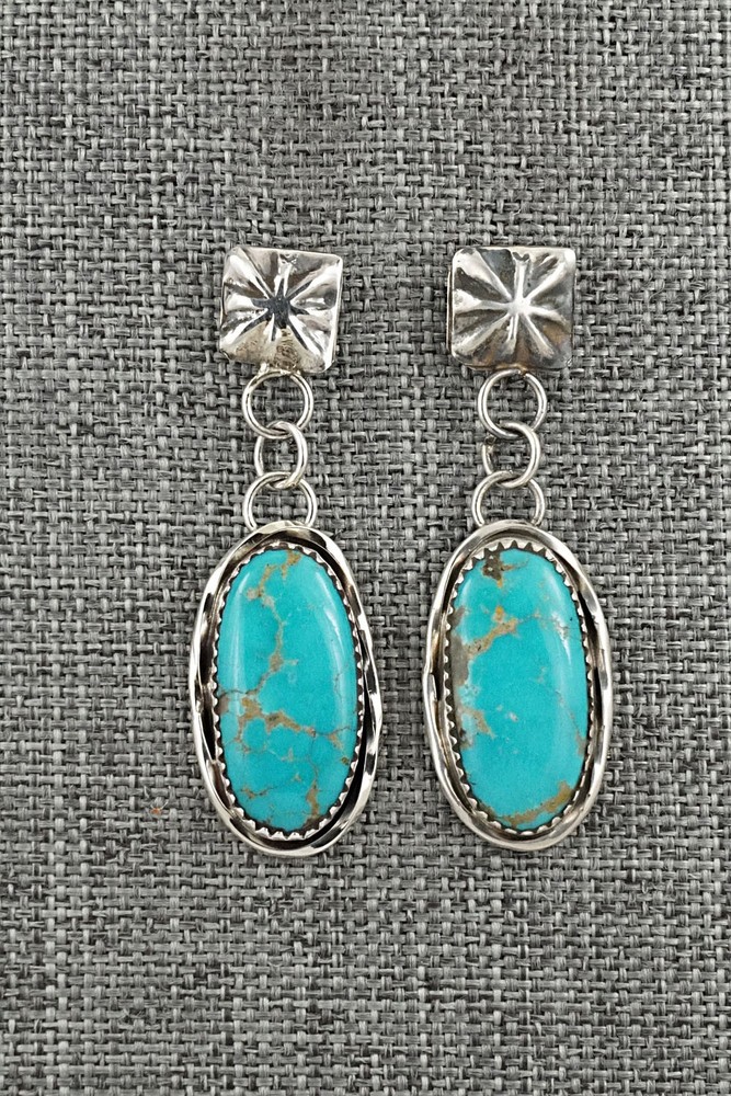 Turquoise & Sterling Silver Earrings - Ernest Hawthorne
