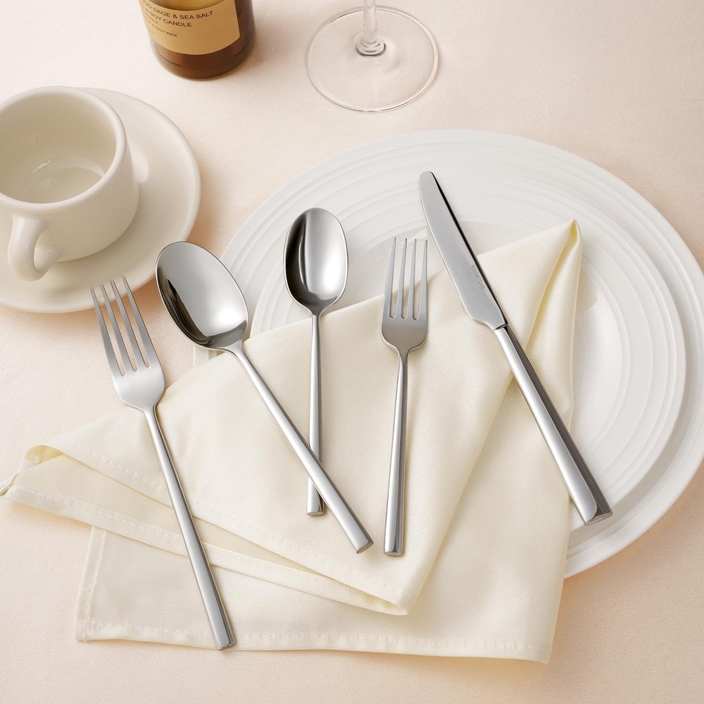 Silverware Set, 20-Piece Forged Flatware Set Cutlery Set Premium Stainless St...