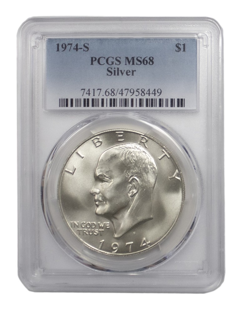 1974 -S Silver Eisenhower (IKE) BU Dollar PCGS MS68
