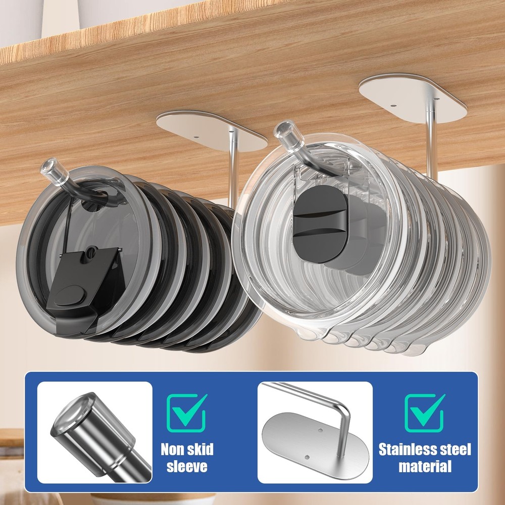 Tumbler Lid Organizer 2 Pack,Space Saving Cup Lid Hook for Simple Modern Cup ...