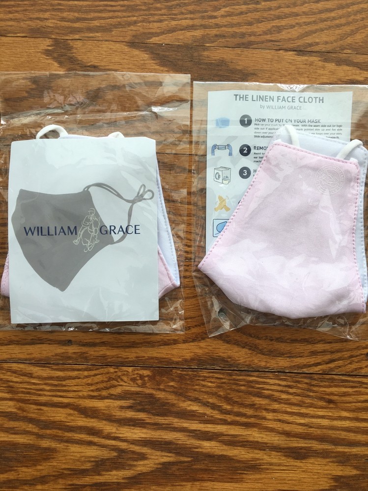 2 Pack - William Grace Pink Face Mask - Linen