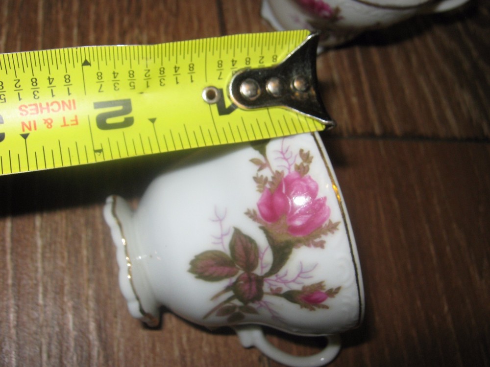 13 pc Vintage Assorted Rose Graphic Stackable Trays Creamer Sugar Bowl Cups lots