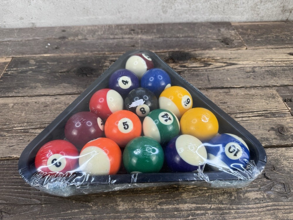 Vintage Pool Ball Set With Rack