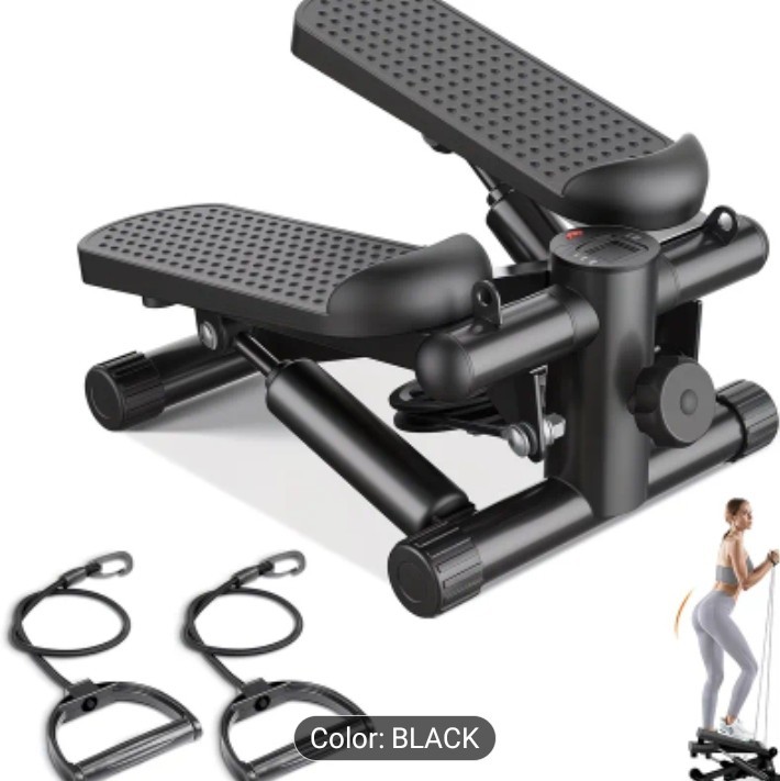 Mini Exercise Stepper with Resistance Bands - Compact Stair Stepper Machine for