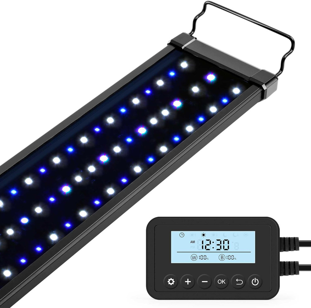 48W Saltwater Aquarium Light, Marine LED Reef Light for Corals, Programmable Tim