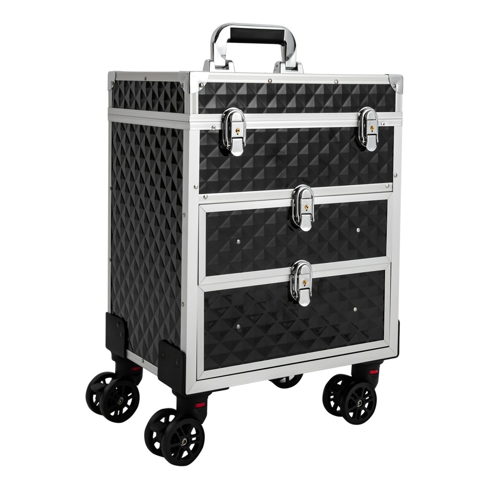 Professional Rolling Makeup Train Case Makeup Storage Organizer Cosmetic Trolley